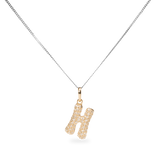 Pave Dome Letter H Necklace - PRMAL