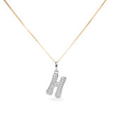 Pave Dome Letter H Necklace - PRMAL
