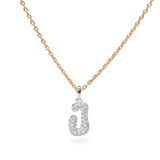 Pave Dome Letter J Necklace