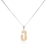 Pave Dome Letter J Necklace - PRMAL