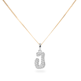Pave Dome Letter J Necklace - PRMAL