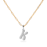 Pave Dome Letter K Necklace - PRMAL