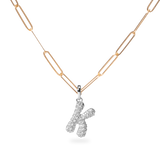 Pave Dome Letter K Necklace - PRMAL