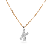Pave Dome Letter K Necklace