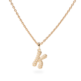 Pave Dome Letter K Necklace - PRMAL
