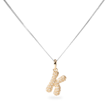 Pave Dome Letter K Necklace - PRMAL
