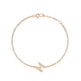 Pave Dome Letter M Trace Bracelet - PRMAL