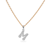 Pave Dome Letter M Necklace