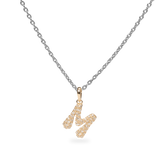 Pave Dome Letter M Necklace - PRMAL