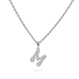 Pave Dome Letter M Necklace - PRMAL
