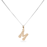 Pave Dome Letter M Necklace - PRMAL