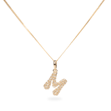Pave Dome Letter M Necklace - PRMAL