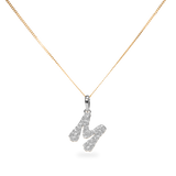 Pave Dome Letter M Necklace - PRMAL