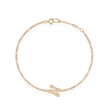Pave Dome Letter N Trace Bracelet - PRMAL