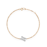 Pave Dome Letter N Trace Bracelet - PRMAL