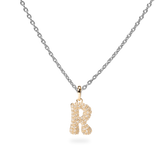 Pave Dome Letter R Necklace