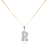 Pave Dome Letter R Necklace - PRMAL
