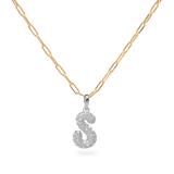 Pave Dome Letter S Necklace - PRMAL