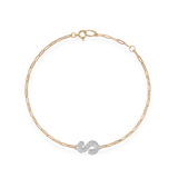 Pave Dome Letter S Trace Bracelet - PRMAL