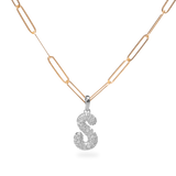 Pave Dome Letter S Necklace - PRMAL