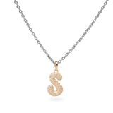 Pave Dome Letter S Necklace