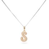Pave Dome Letter S Necklace - PRMAL