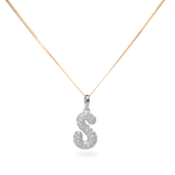 Pave Dome Letter S Necklace - PRMAL