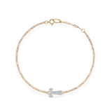 Pave Dome Letter T Trace Bracelet - PRMAL