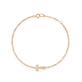 Pave Dome Letter T Trace Bracelet - PRMAL