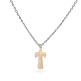 Pave Dome Letter T Necklace