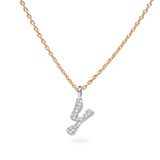 Pave Dome Letter Y Necklace