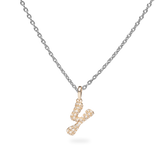Pave Dome Letter Y Necklace