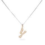 Pave Dome Letter Y Necklace - PRMAL