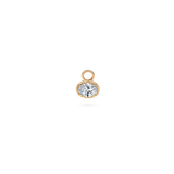 0.3ct Oval Diamond Hoop Charm - PRMAL