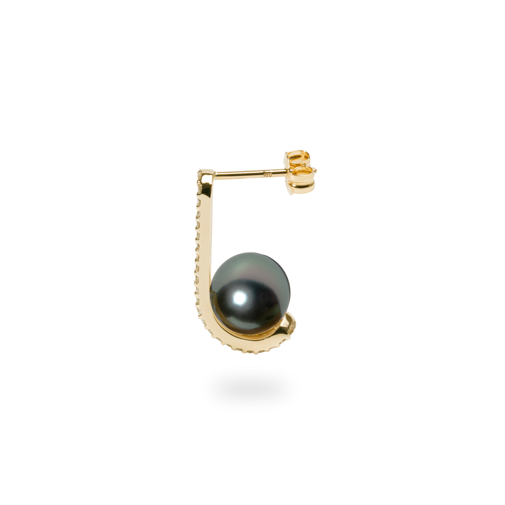 Double Lift Black Pearl Earring - PRMAL
