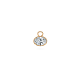 1ct Oval Diamond Hoop Charm - PRMAL