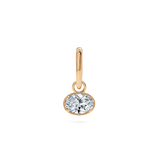 1ct Oval Diamond Hoop Charm - PRMAL