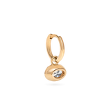 1ct Oval Diamond Hoop Charm - PRMAL