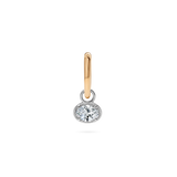 0.3ct Oval Diamond Hoop Charm - PRMAL