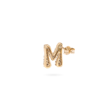Pave Dome Letter M Earring - PRMAL