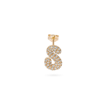 Pave Dome Letter S Earring - PRMAL