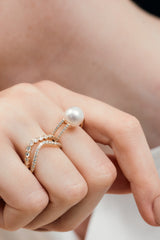 Pearl Double Oval Ring - PRMAL