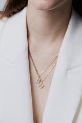 Pave Dome Letter Necklace - PRMAL