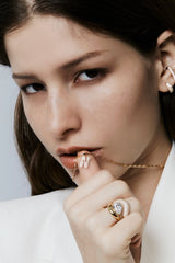 Pave Dome Letter Necklace - PRMAL