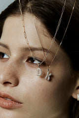 Pave Dome Letter D Necklace - PRMAL