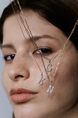 Pave Dome Letter Necklace - PRMAL