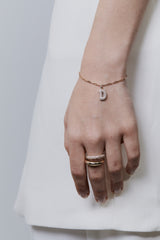 Pave Dome Letter Bracelet - PRMAL