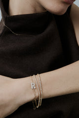 Pave Dome Letter Trace Bracelet - PRMAL