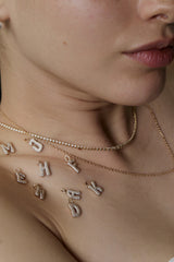 Pave Dome Letter C Necklace - PRMAL