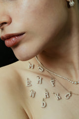 Pave Dome Letter Charm - PRMAL